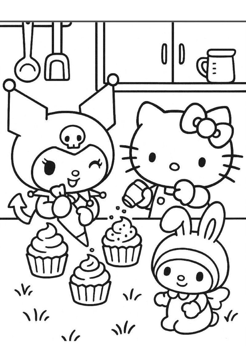 tranh tô màu kuromi 22