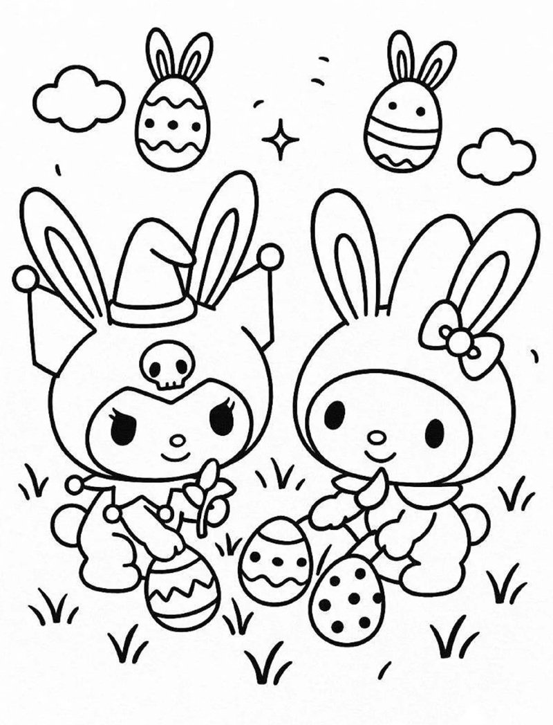 tranh tô màu kuromi 24