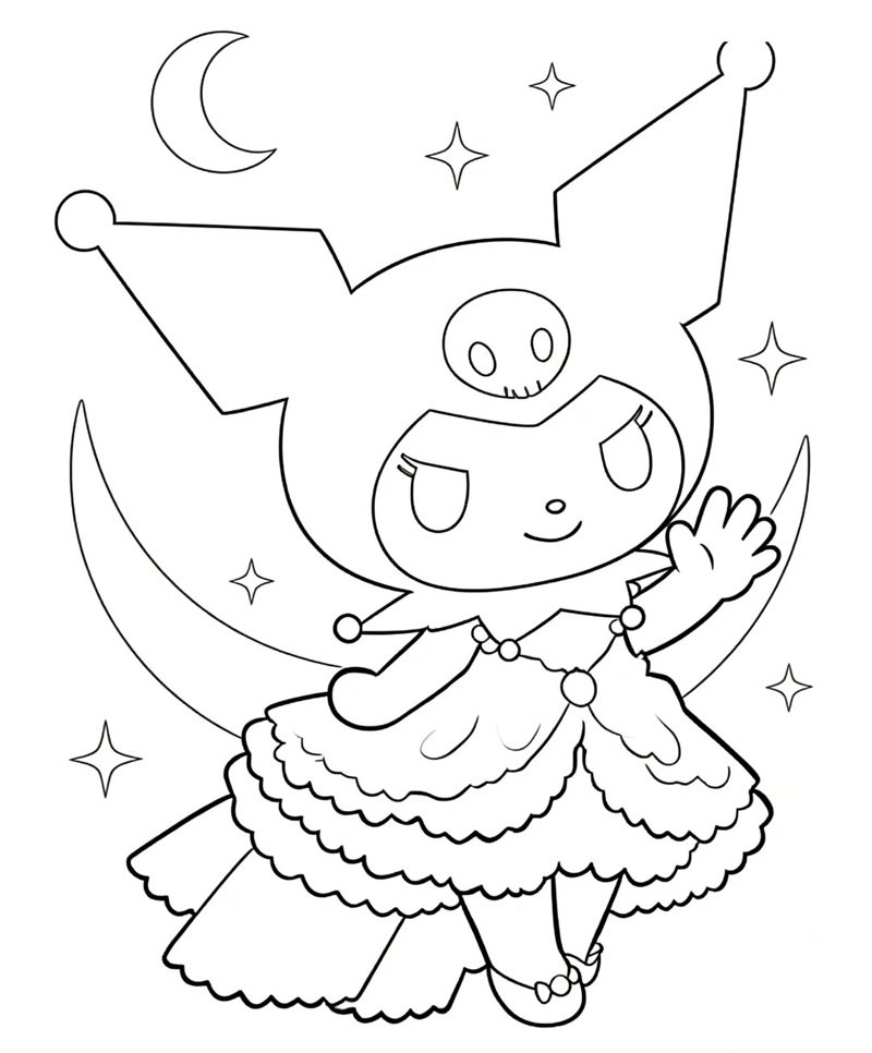 tranh tô màu kuromi 3