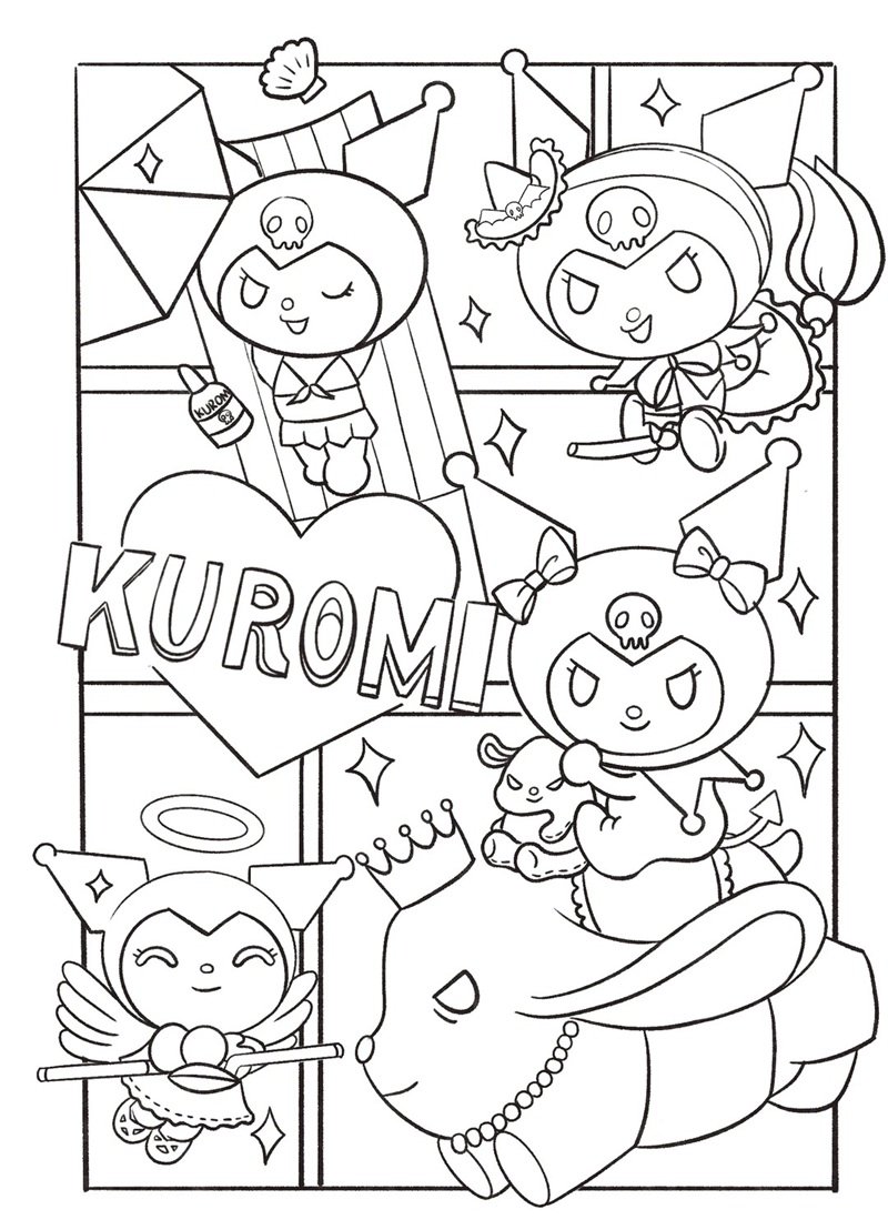 tranh tô màu kuromi 30