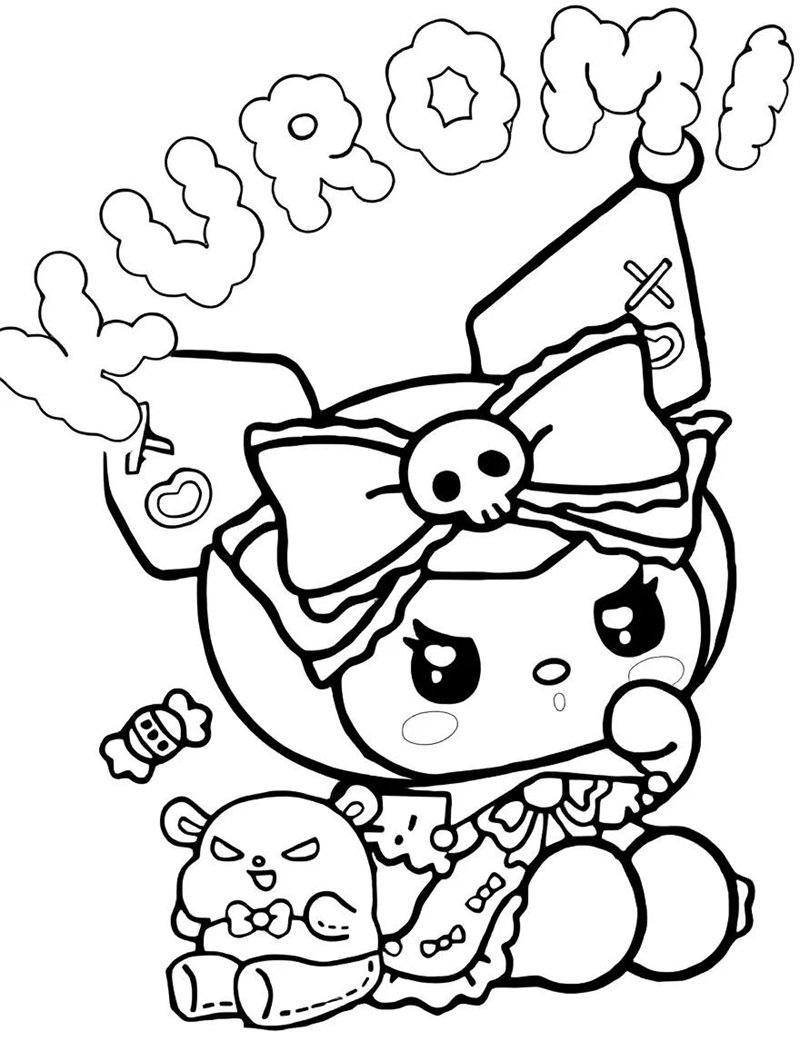 tranh tô màu kuromi 4