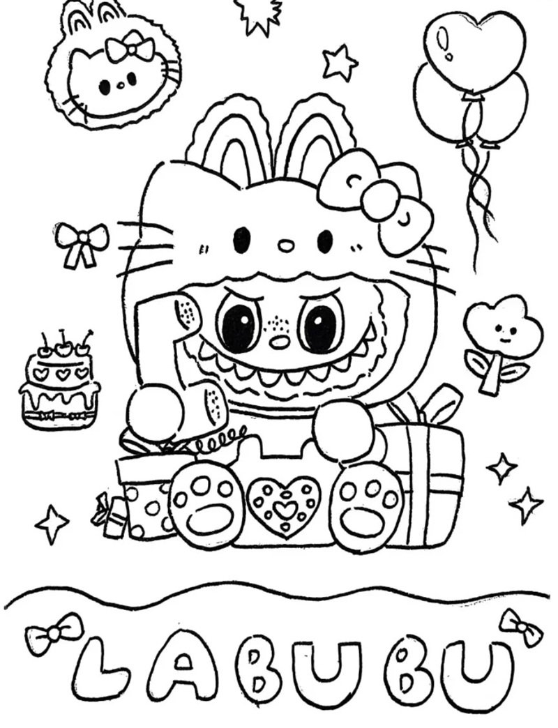 tranh tô màu labubu 2