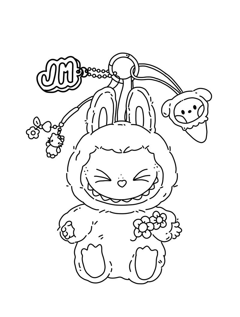 tranh tô màu labubu 3