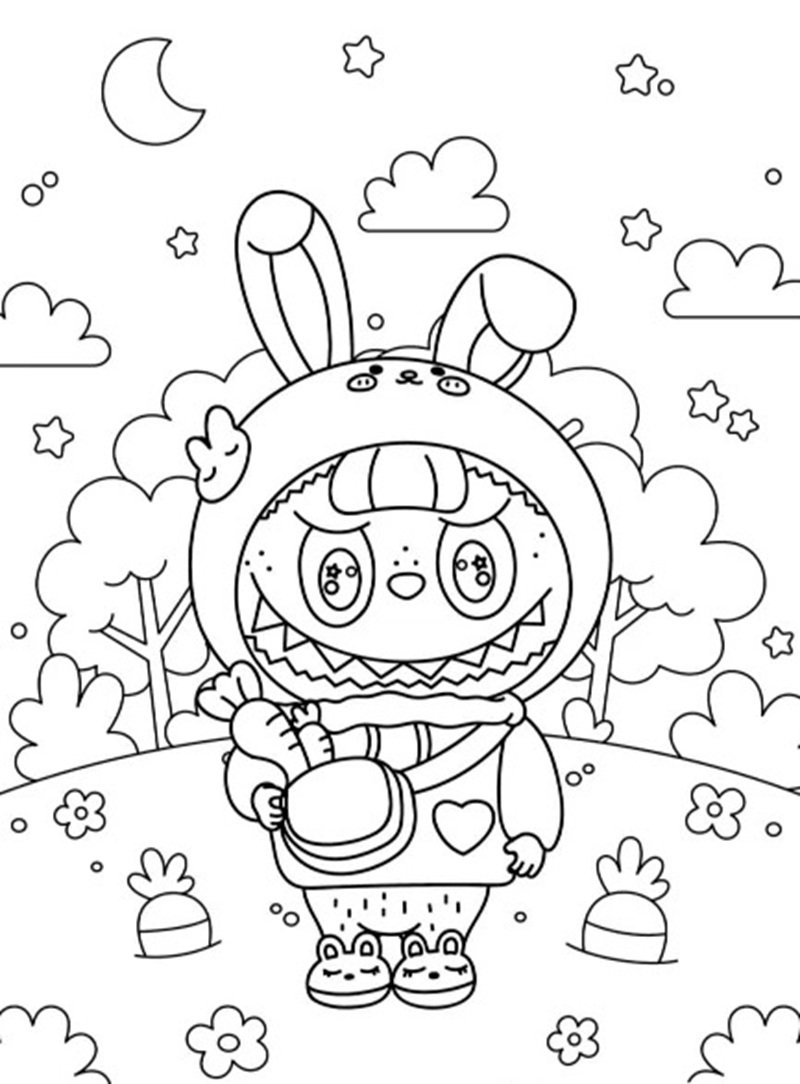 tranh tô màu labubu 35