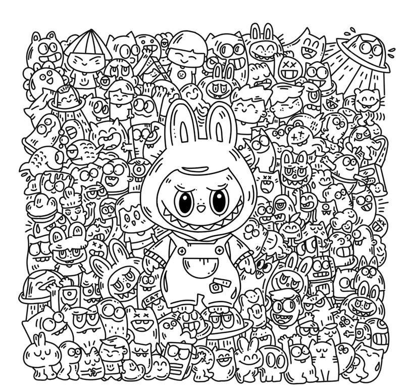 tranh tô màu labubu 8