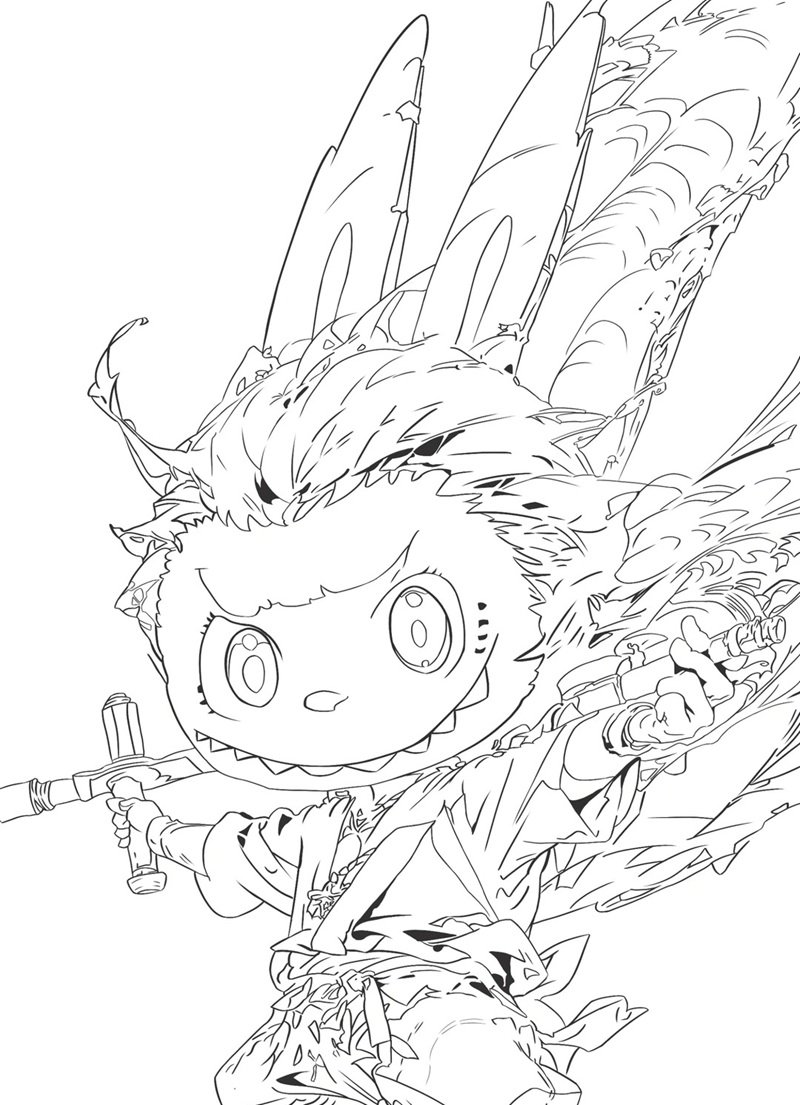 tranh tô màu labubu download