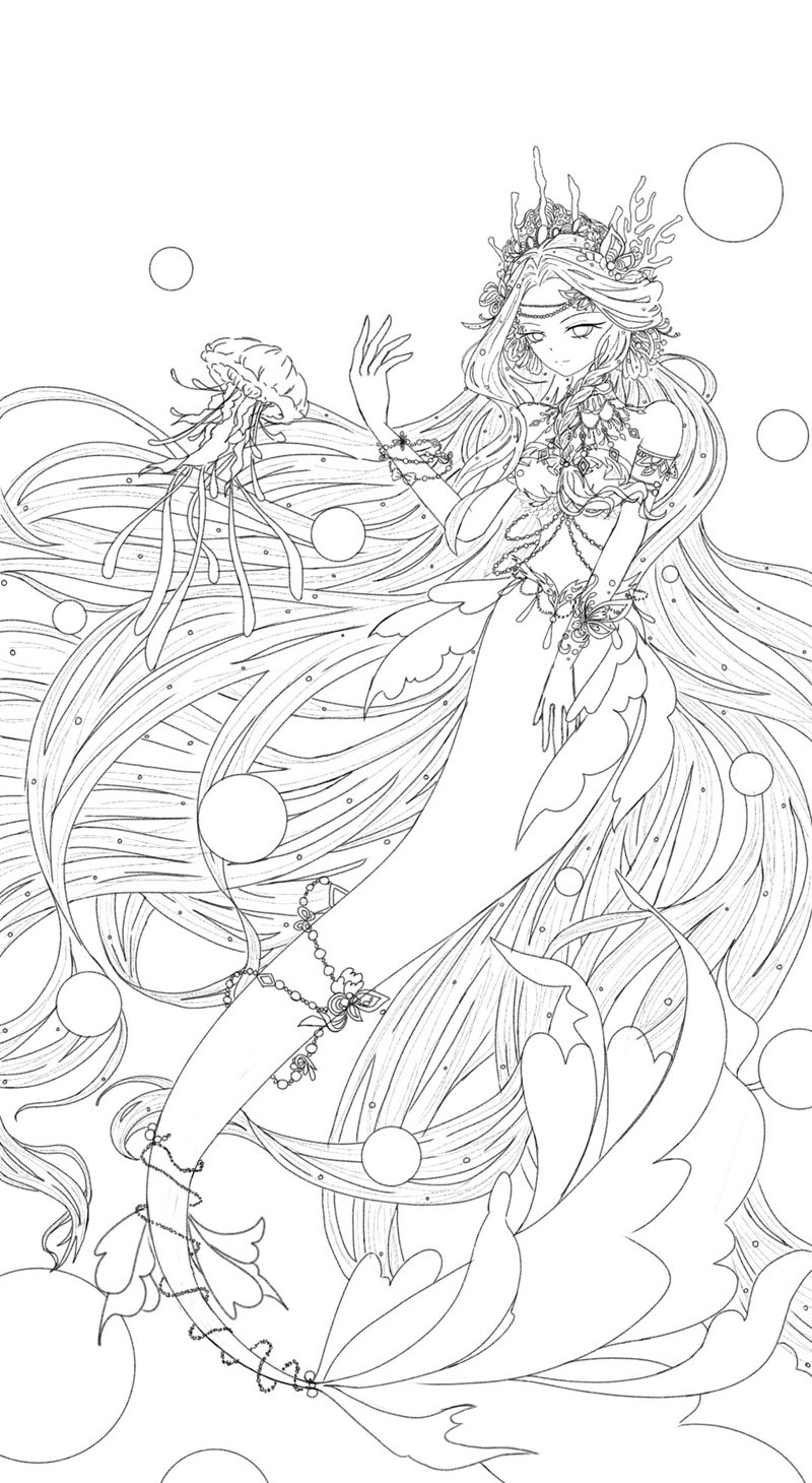 tranh tô màu nàng tiên cá 24