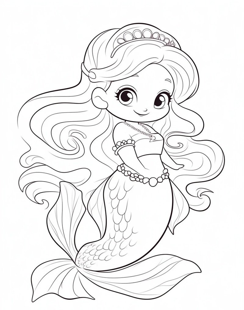 tranh tô màu nàng tiên cá 26