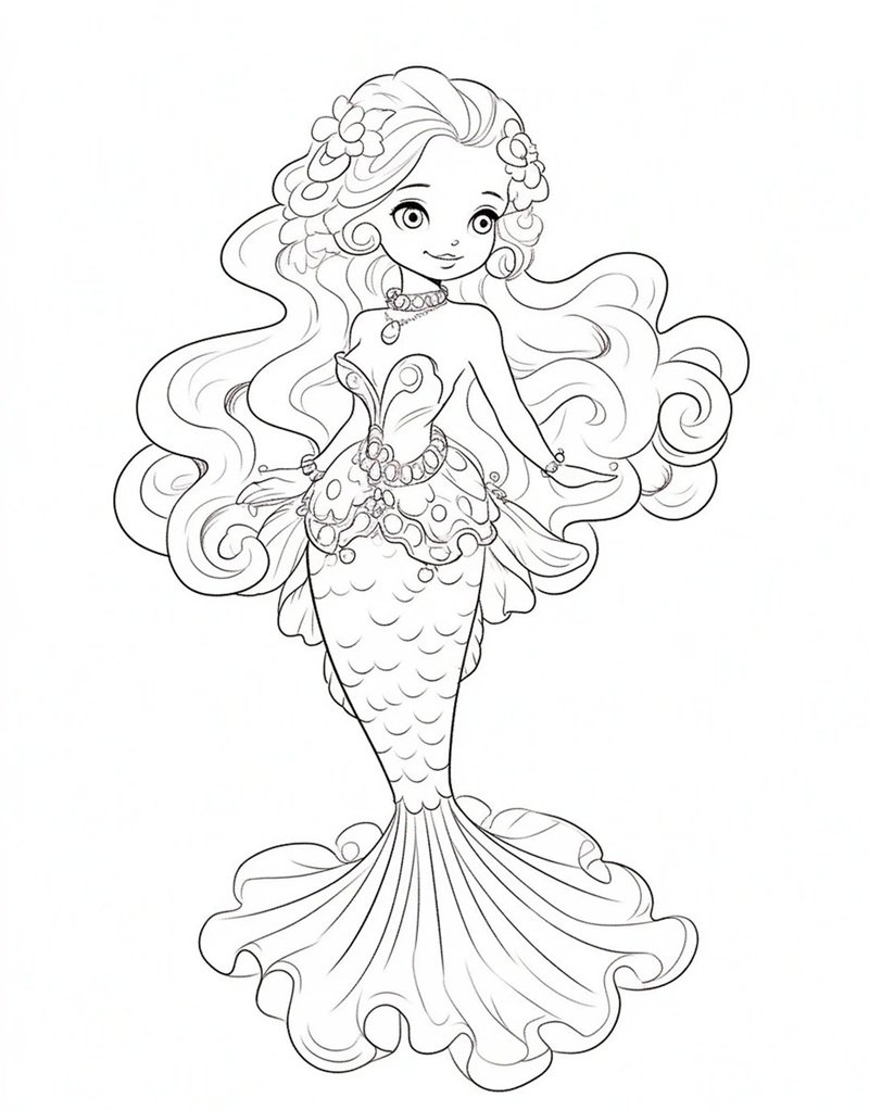 tranh tô màu nàng tiên cá 27