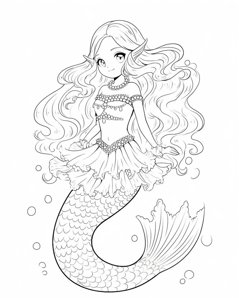 tranh tô màu nàng tiên cá 28