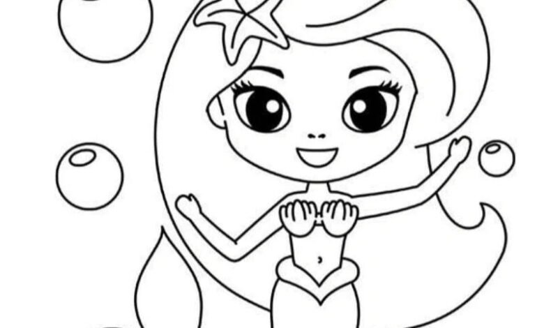 tranh tô màu nàng tiên cá 37