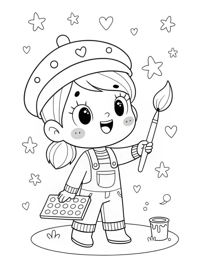 tranh tô màu nghề nghiệp 8