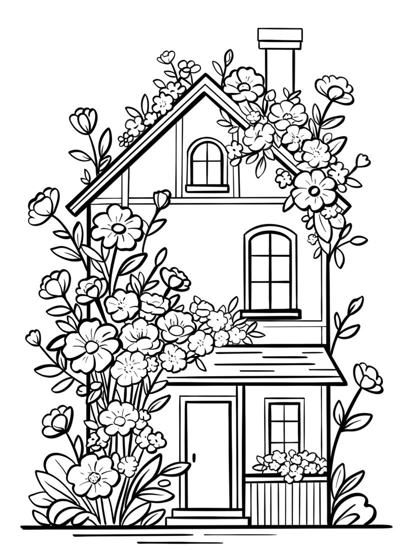 tranh tô màu ngôi nhà 20