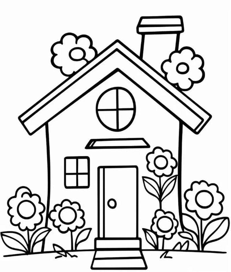 tranh tô màu ngôi nhà 24