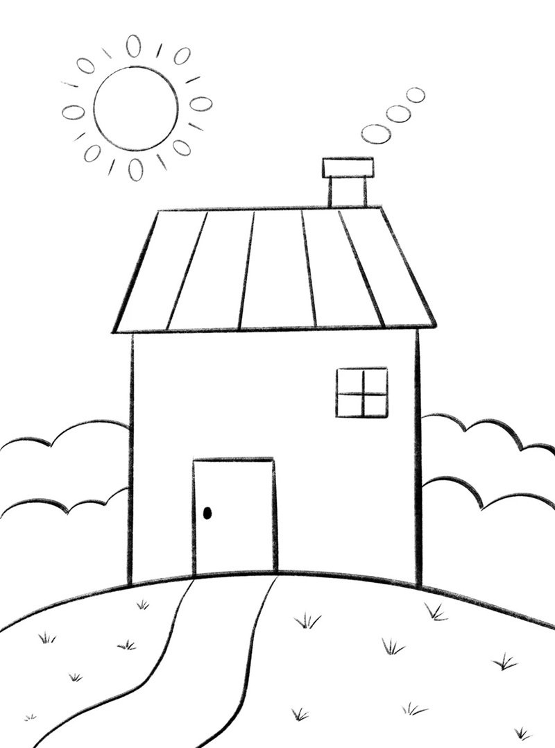 tranh tô màu ngôi nhà 7