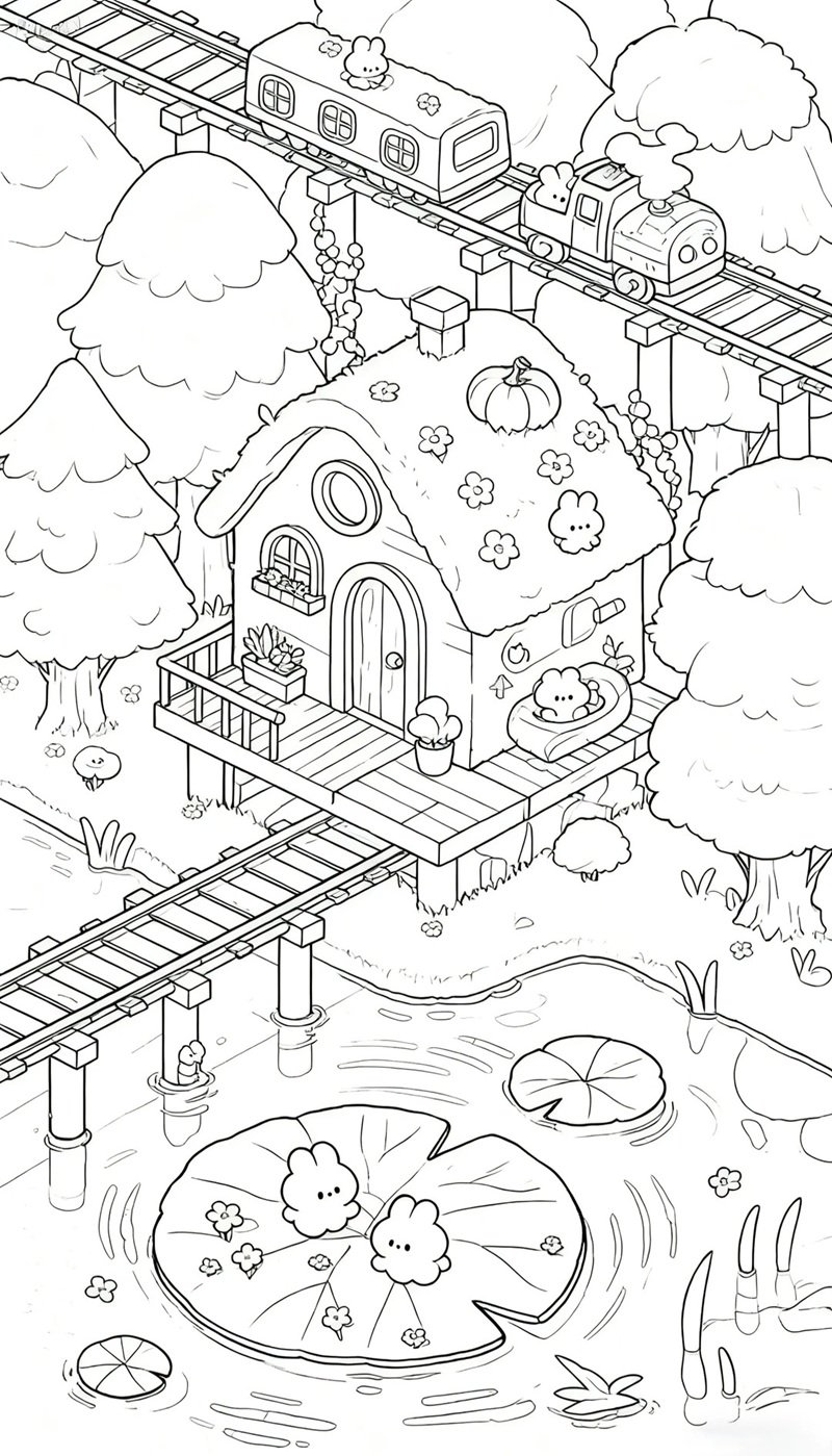 tranh tô màu ngôi nhà 8