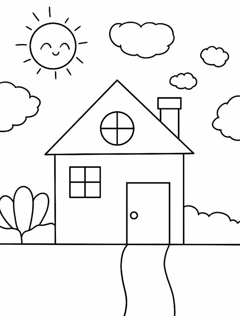 tranh tô màu ngôi nhà 9