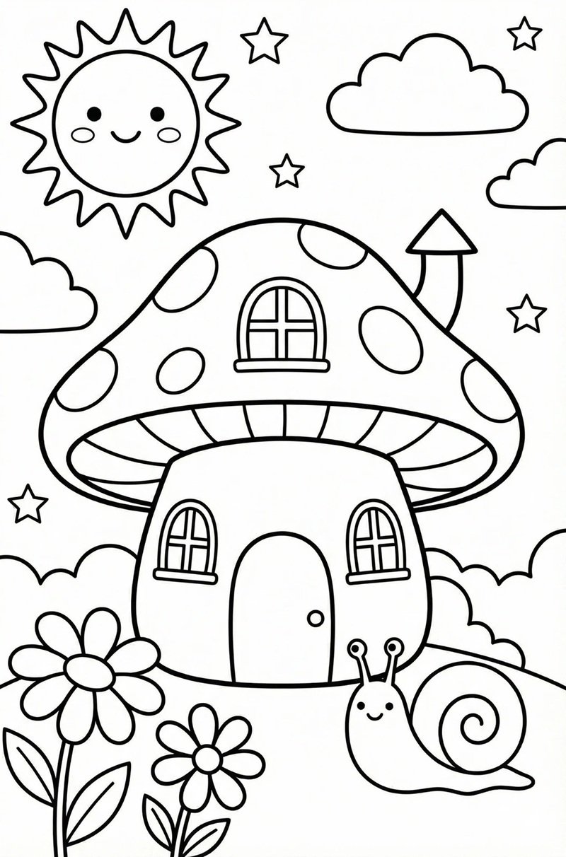 tranh tô màu ngôi nhà của bé