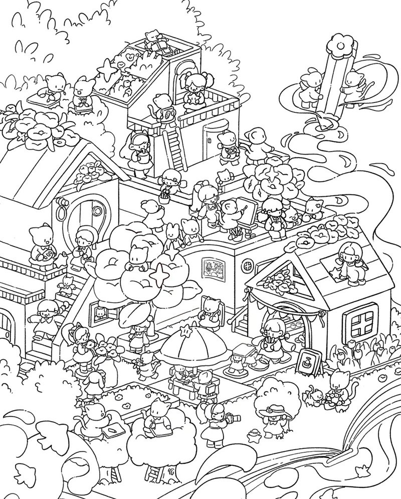 tranh tô màu nhiều chi tiết 1