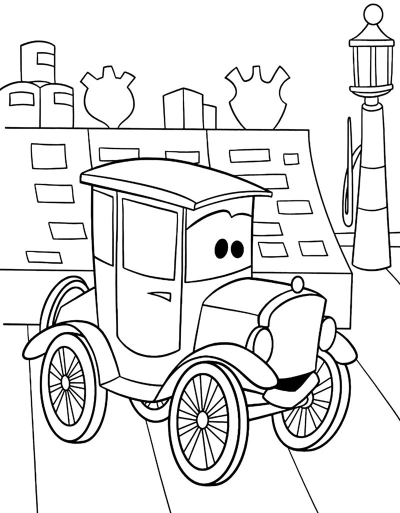 tranh tô màu ô tô 10