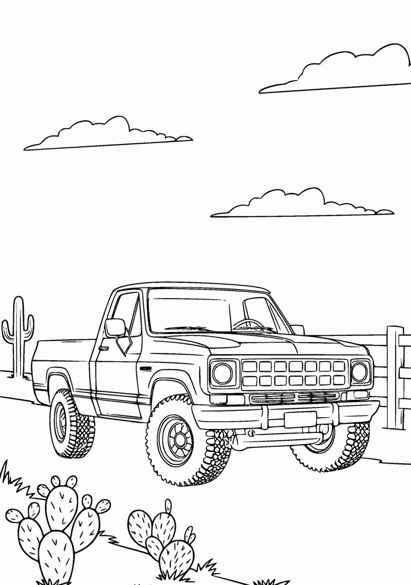 tranh tô màu ô tô 20