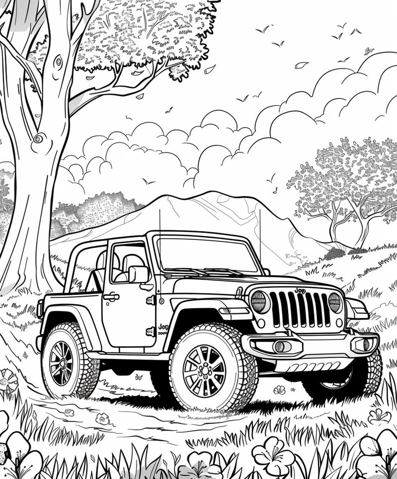 tranh tô màu ô tô 24