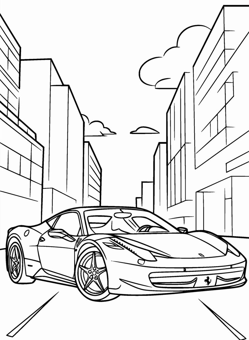 tranh tô màu ô tô 30