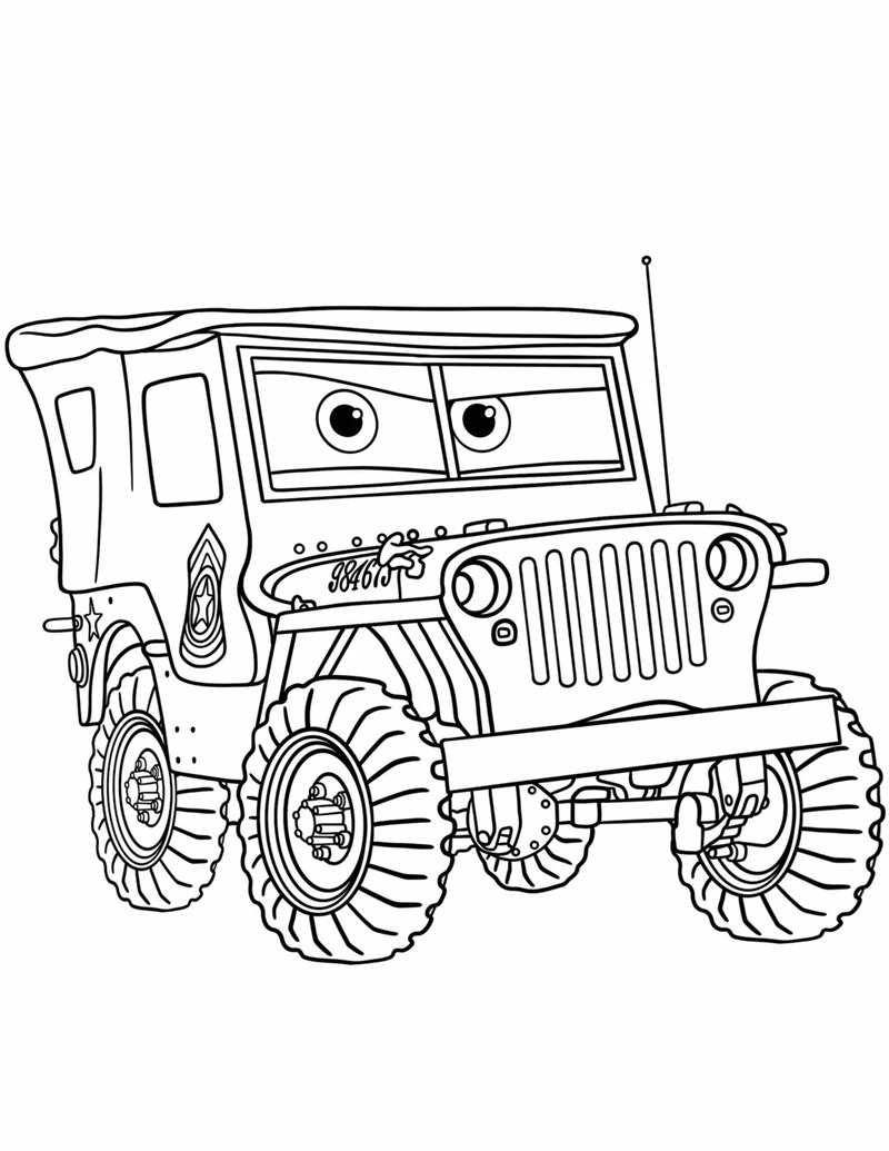 tranh tô màu ô tô 8