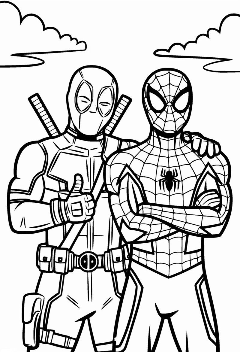 tranh tô màu siêu nhân người nhện