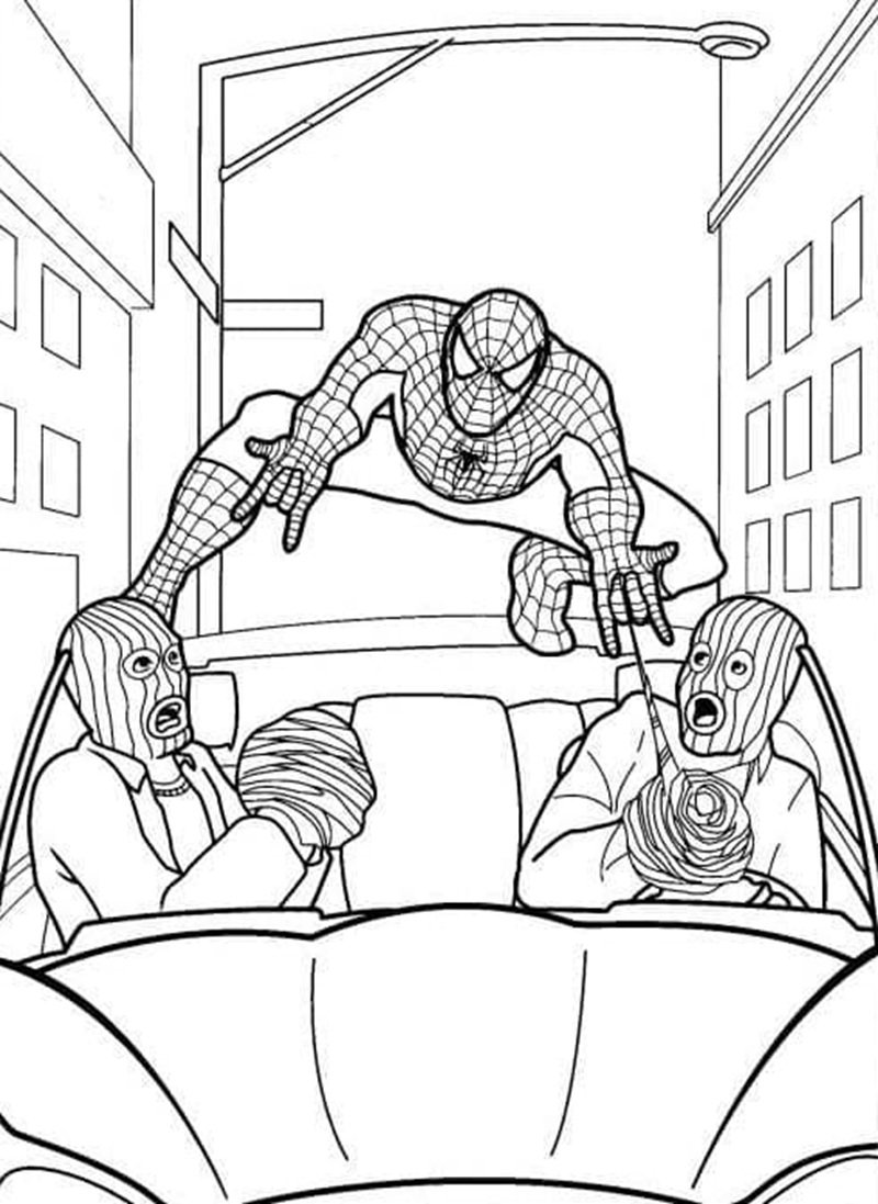 tranh tô màu spider man 14