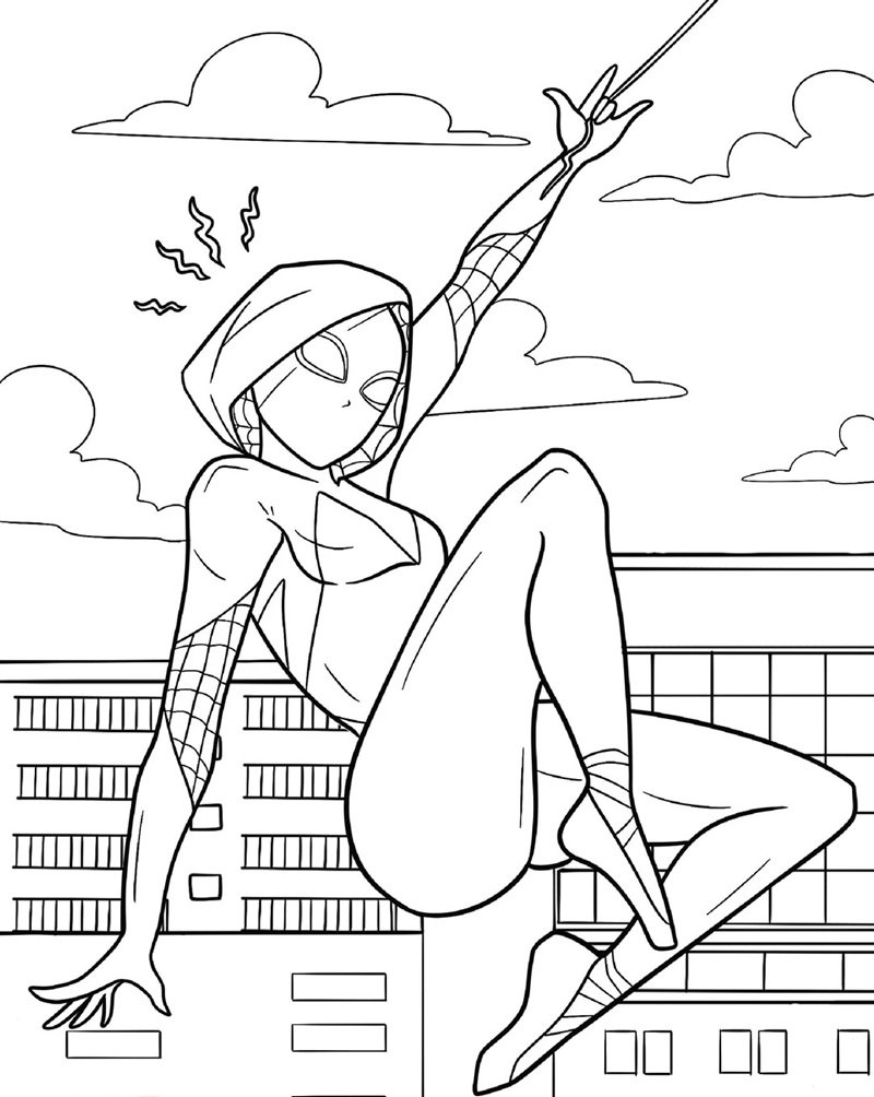 tranh tô màu spider man 19