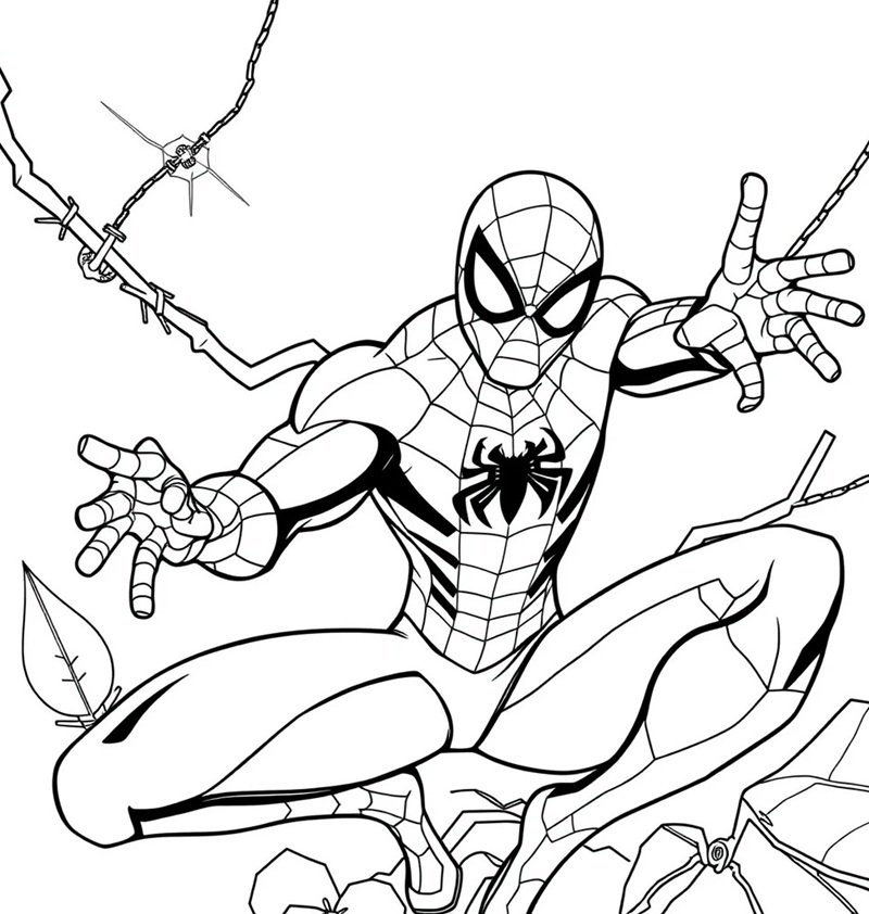 tranh tô màu spider man 21