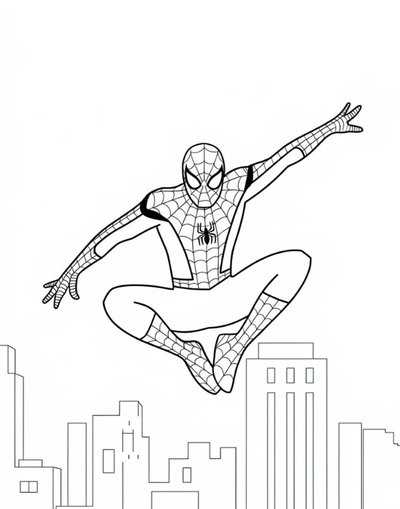 tranh tô màu spider man 22