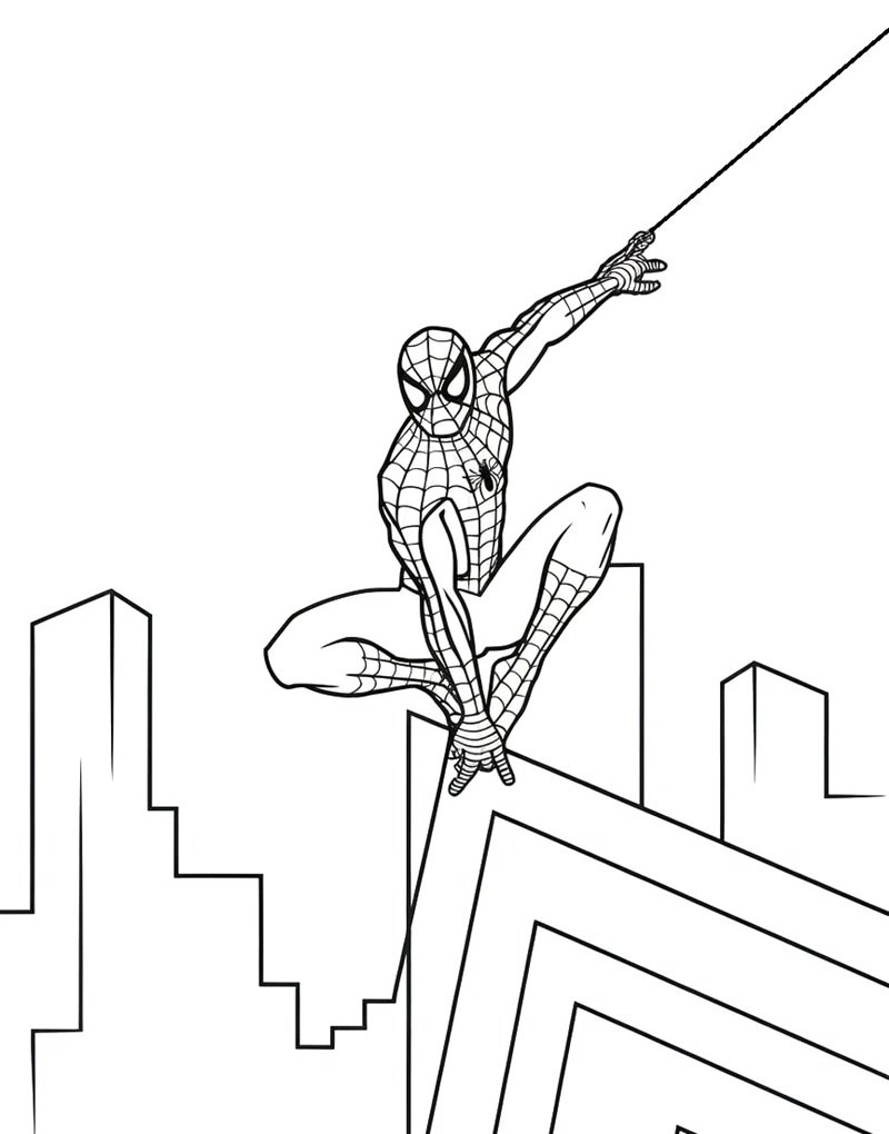 tranh tô màu spider man 23