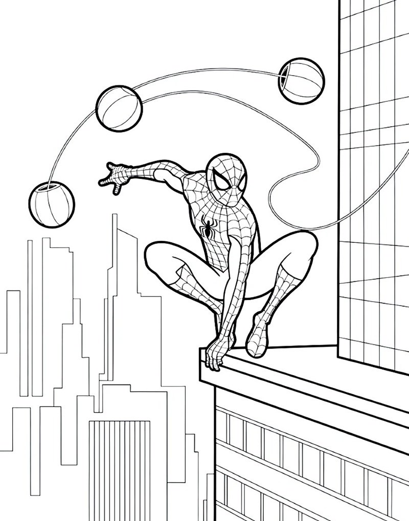 tranh tô màu spider man 24