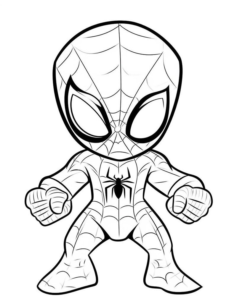 tranh tô màu spider man 26