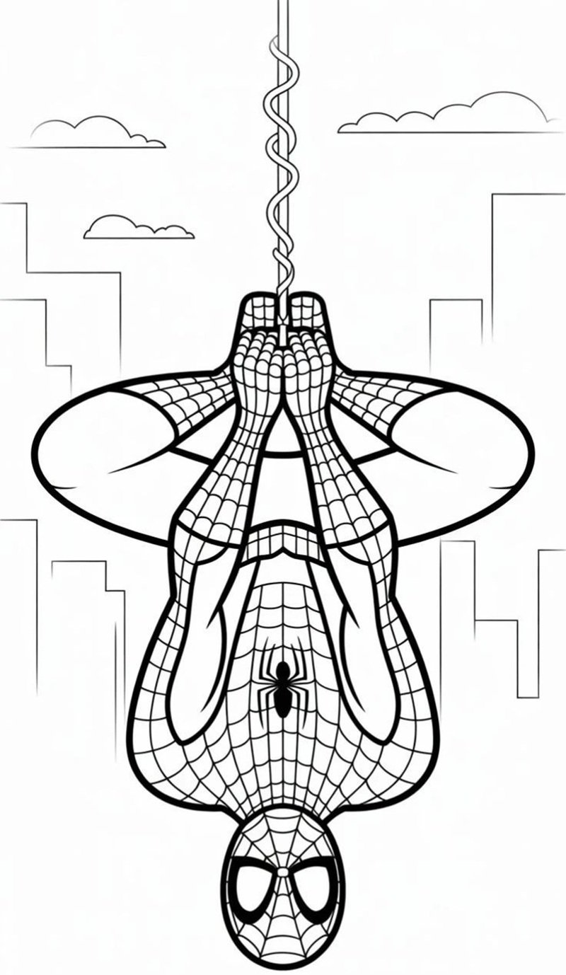 tranh tô màu spider man 32
