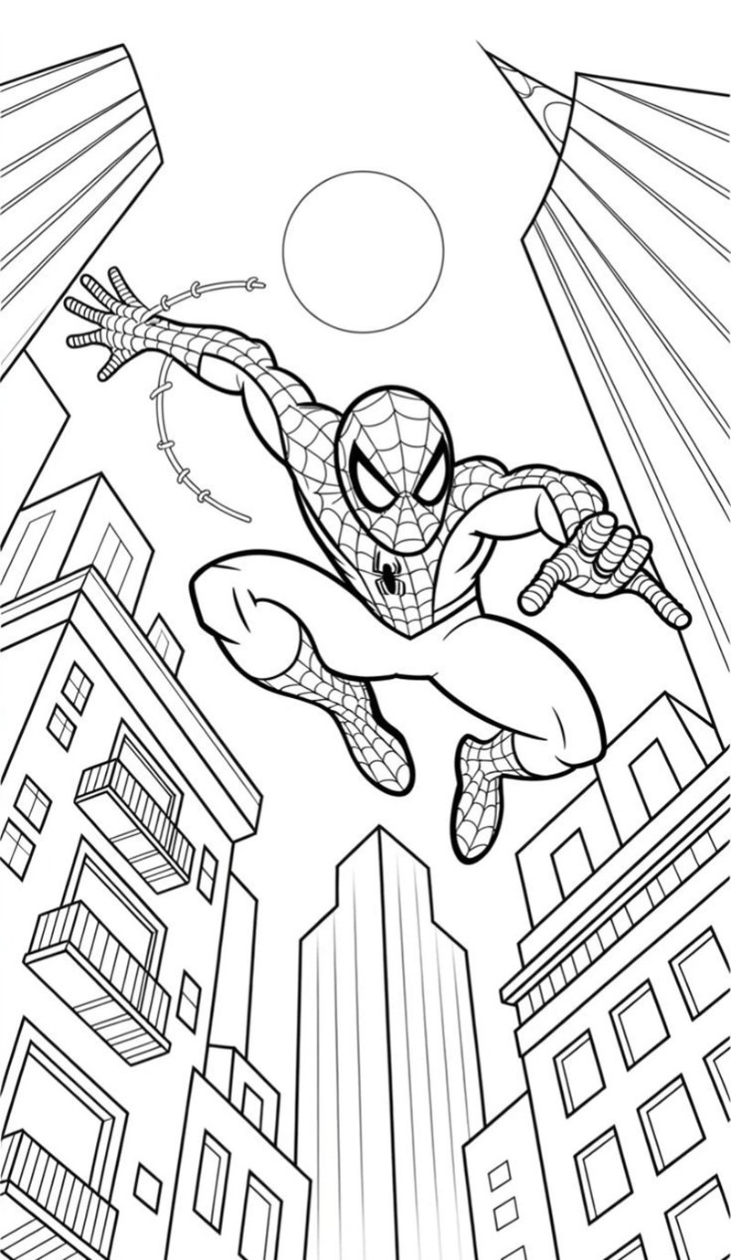 tranh tô màu spider man 33