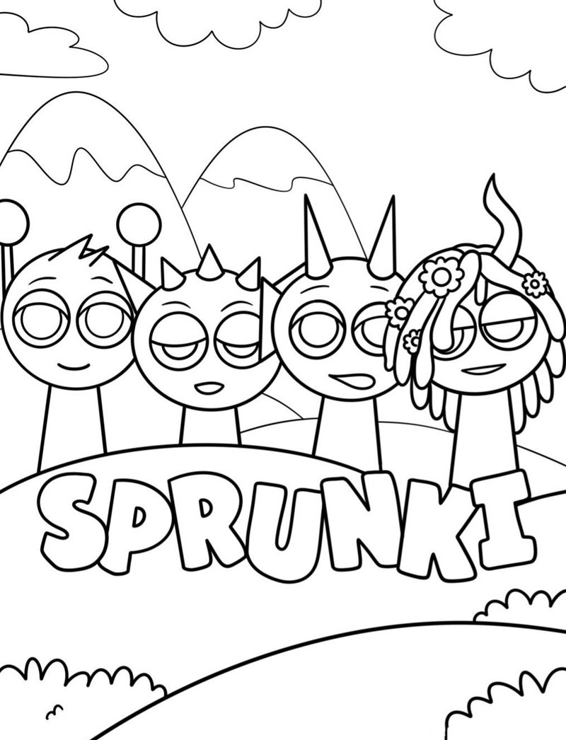 tranh tô màu sprunki 1