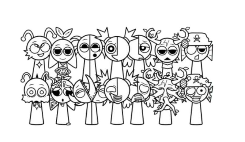 tranh tô màu sprunki 2