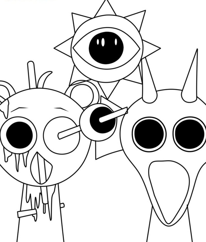 tranh tô màu sprunki 3