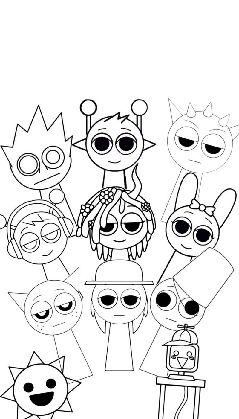 tranh tô màu sprunki 4