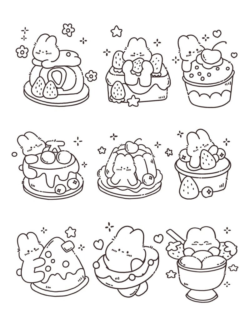 tranh tô màu sticker cute 11