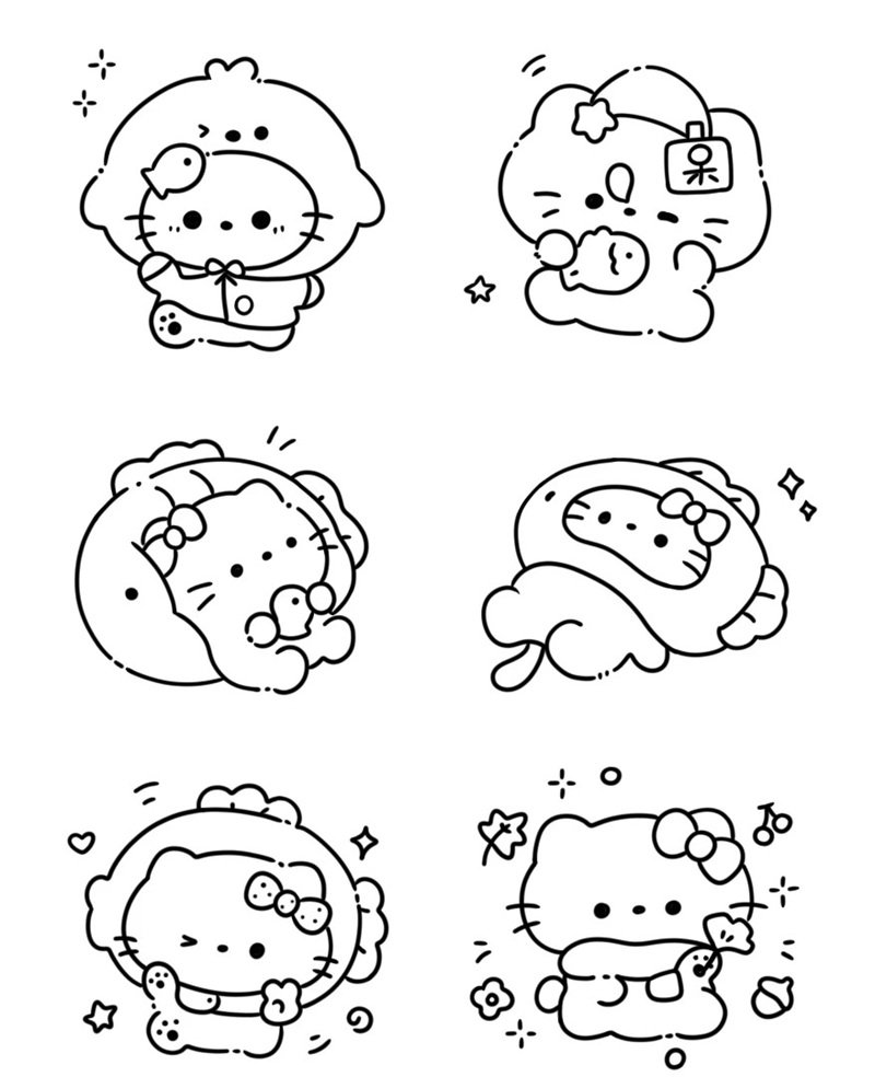 tranh tô màu sticker cute 14