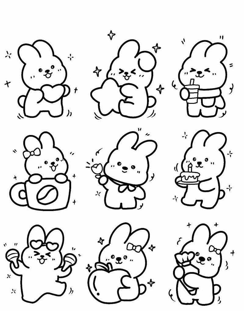 tranh tô màu sticker cute 18