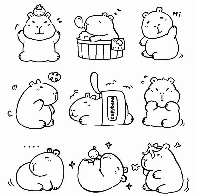 tranh tô màu sticker cute 19