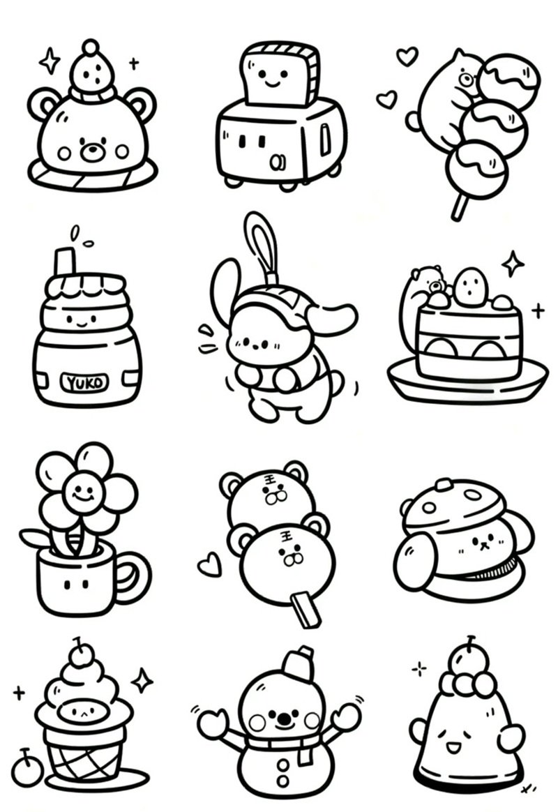 tranh tô màu sticker cute 22