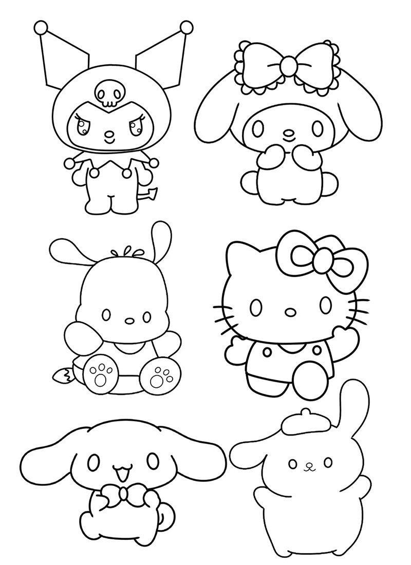 tranh tô màu sticker cute 25