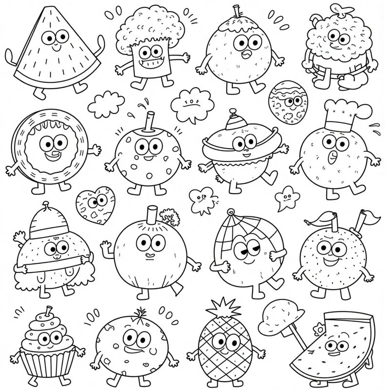 tranh tô màu sticker cute 26