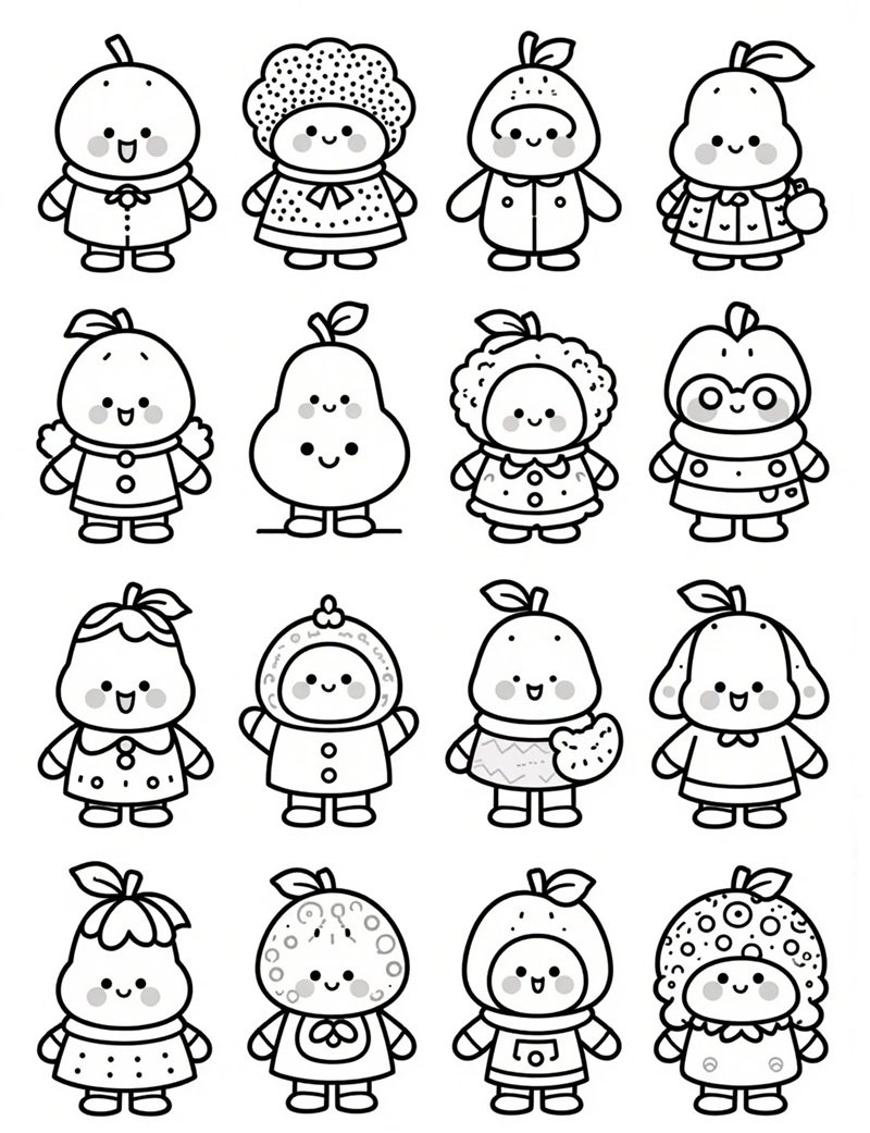 tranh tô màu sticker cute 28